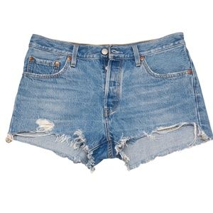 Levi's Premium Button Fly 501 Denim Short Mid Rise Size 29 Actual 30" Waist